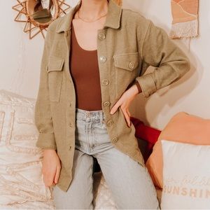 Sanctuary by Anthropologie Olive Green Shacket - Size Small